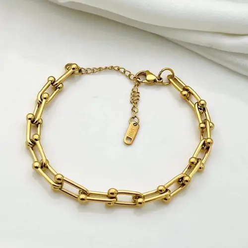 STAINLESS STEEL TIFFANY U-LINK CHAIN BRACELET