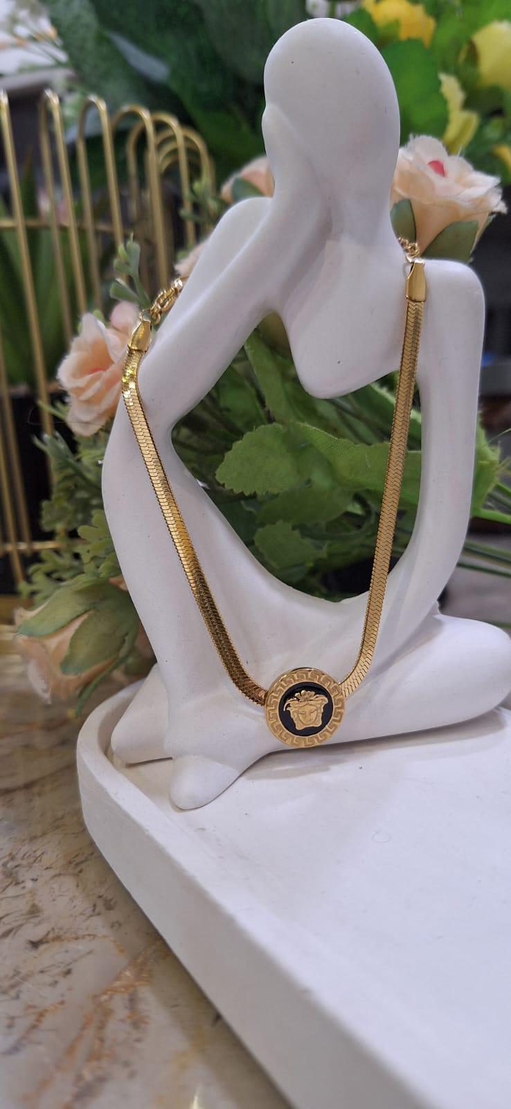 STAINLESS STEEL VERSACE SNAKE CHAIN BRACELET