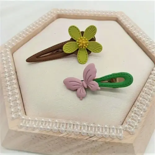 ELEGANT ALLOY HAIR CLIP WITH FLORAL DESIGN, CUTE SWEET STYLE HAIR