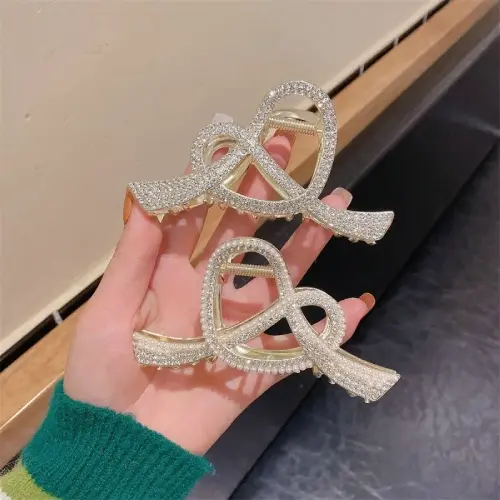 ELEGANT VINTAGE ALLOY BOW TIE HAIR CLIP WITH RHINESTONE ACCENTS