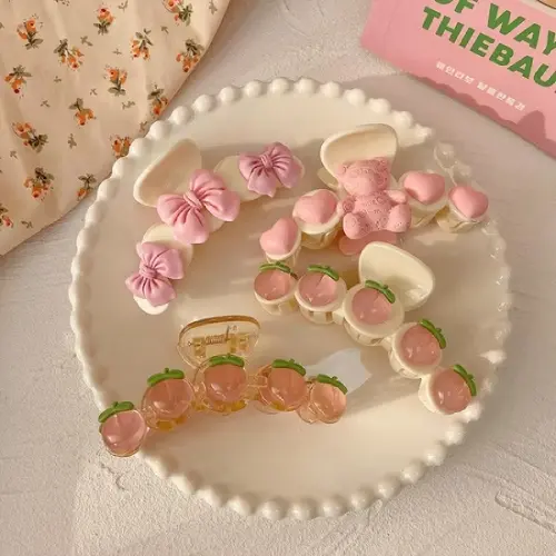 KOREAN STYLE NEW FASHION LOVELY PINK HAIR CLIPS CUTE SWEET HAIR ACCESSORIES