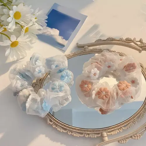 sweet-mesh-hair-rope-scrunchies-embroidery-flowers-organza-hair-ties-hair-bands