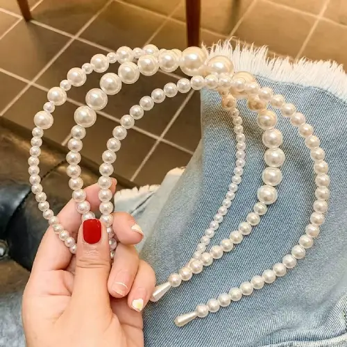 PEARLS HEADBAND SWEET HAIRBANDS HAIR HOOPS HOLDER