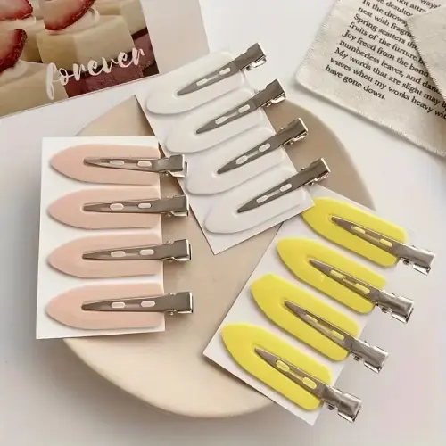 Elegant Minimalist Oval Hair Clips for Women, Plastic Non-Slip Hair Barrettes, Color-Matching Hair Accessories, Suitable