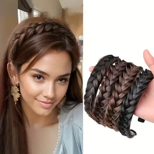 WIG HAIR BAND KOREAN VERSION WITH TEETH TWIST BRAID FASHION
