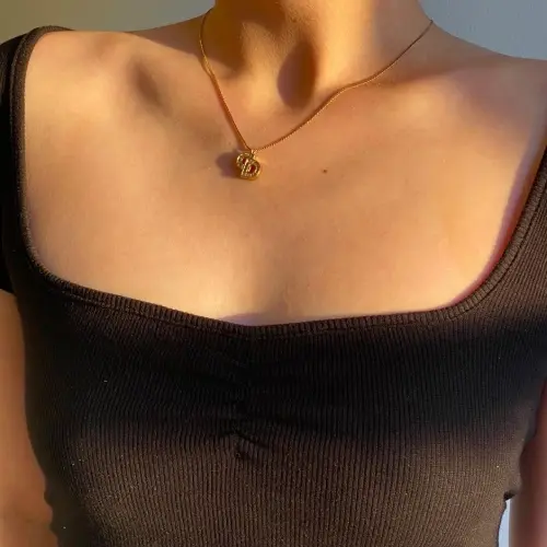 STAINLESS STEEL LETTER CD MINIMALIST NECKLACE