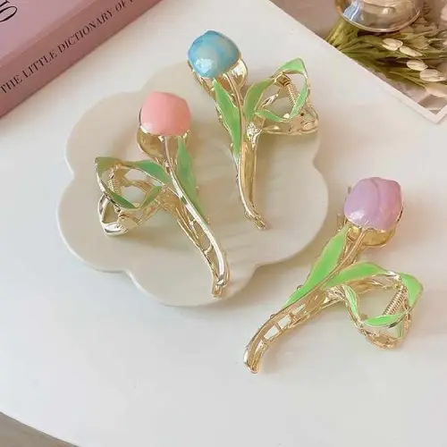 fashion-metal-colorful-big-flower-claw-hair-clip