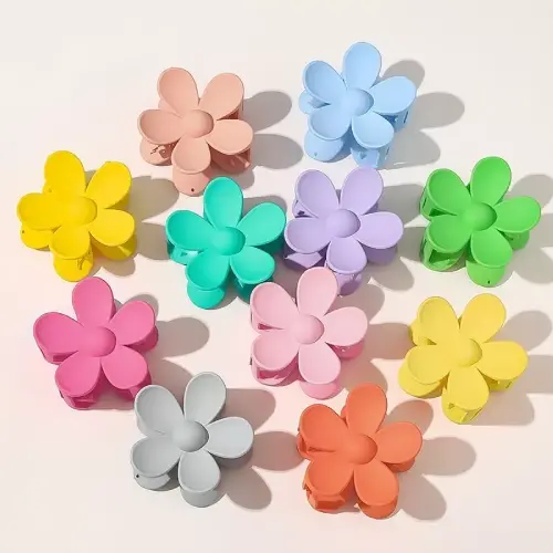 WOMEN LARGE FLOWER HAIR CLAW CLAMPS FROSTED HAIR CLIPS. HEADWEAR CLAW