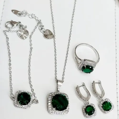 STAINLESS STEEL EMERALD GREEN COMBO SET