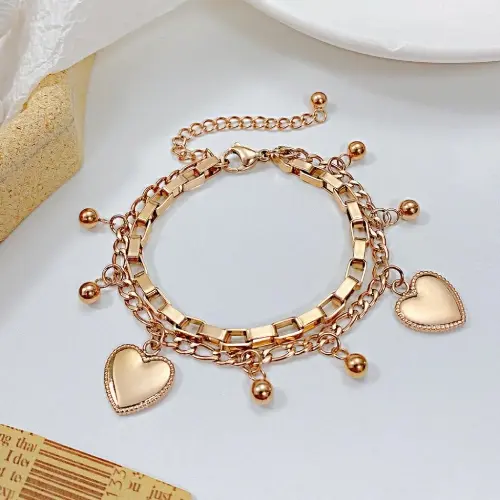 STAINLESS STEEL DOUBLE LAYER ALLOY BRACELET