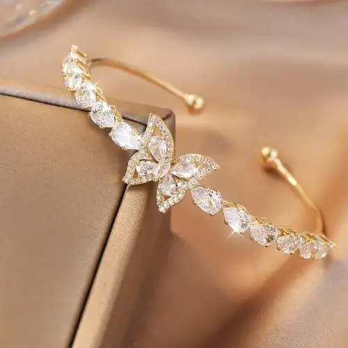 OPENABLE SINGLE BUTTERFLY BRACELET - STAINLESS STEEL