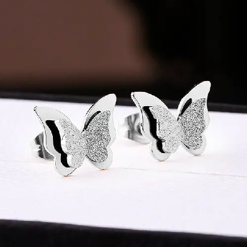 STAINLESS STEEL BUTTERFLY STUD