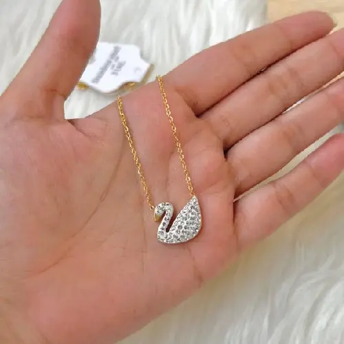 STAINLESS STEEL WHITE SWAN NECKLACE