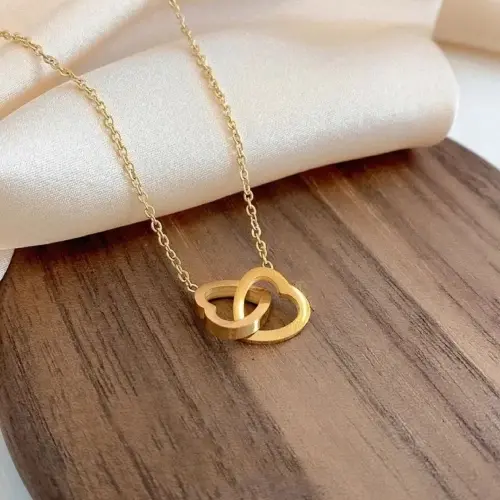 STAINLESS STEEL INTERLOCKING HEART NECKLACE