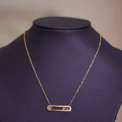 STAINLESS STEEL CARLIDANA EXQUISITE AAA ZIRCON NECKLACE