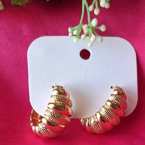 STAINLESS STEEL SHRIMP HOOP EARRINGS