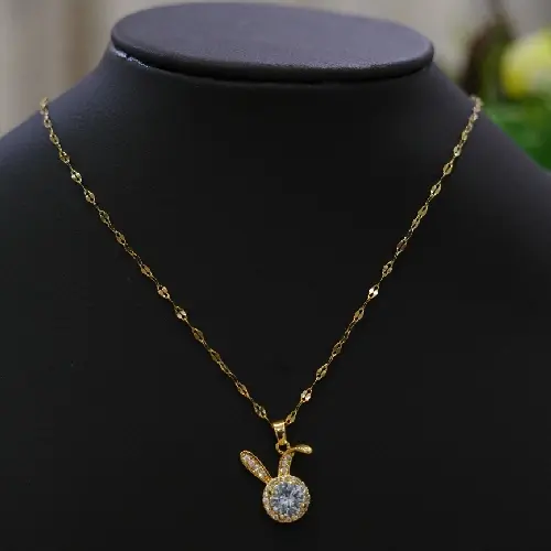 STAINLESS STEEL CUTE RABBIT EAR NECKLACE