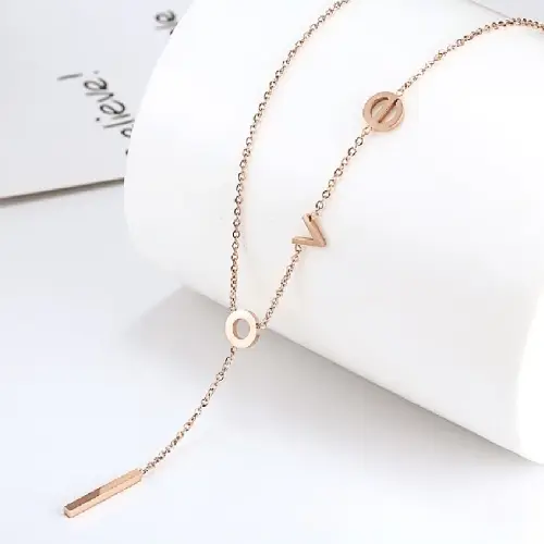 STAINLESS STEEL L-O-V-E LETTERS CHARMING NECKLACE